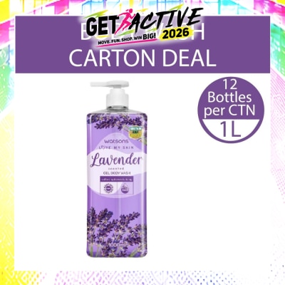 WATSONS - Lavender Scented Gel Body Wash (Softening And Moisturising, Dermatologically Tested) 1000ml X 12 Bottles Per Carton image