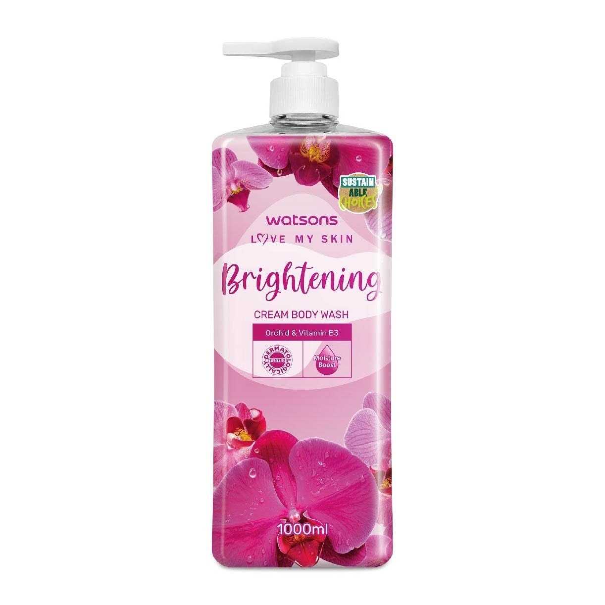 Brightening Cream Body Wash (Orchid And Vitamin B3, Dermatologically Tested) 1000ml X 12 Bottles Per Carton