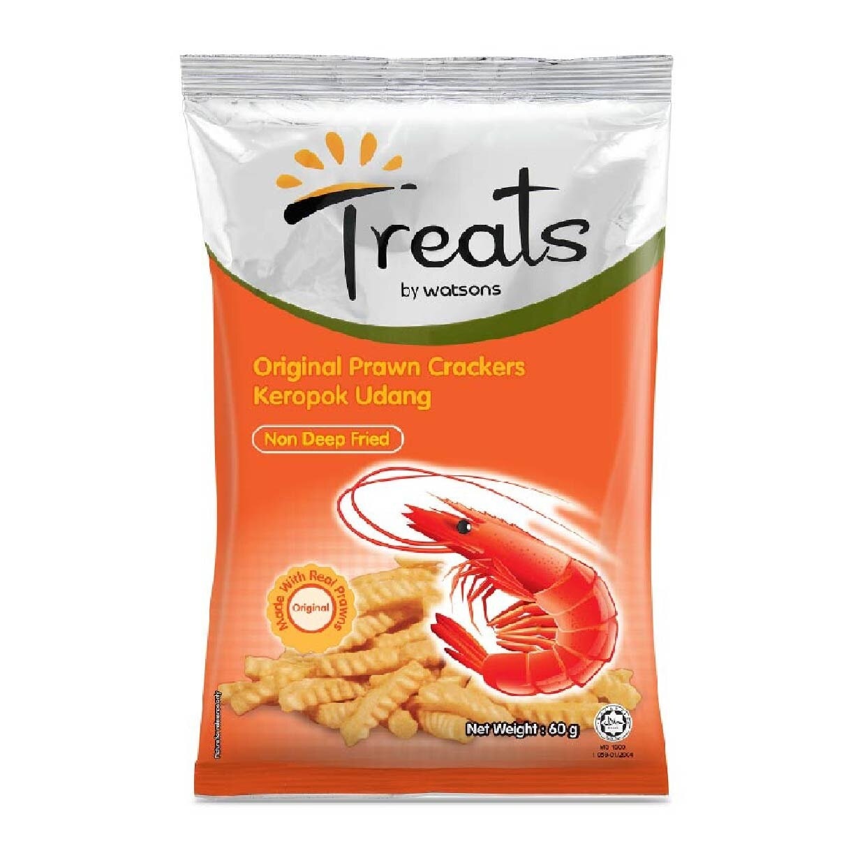 Original Prawn Crackers (Non Deep Fried) 60g X 12s (per carton) (Expiry: May`2025)