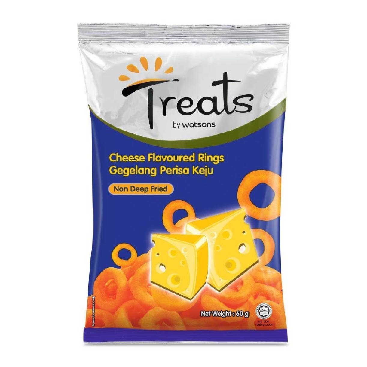 Cheese Flavoured Rings (Non Deep Fried) 60g X 12s (per carton) (Expiry: May`2025)