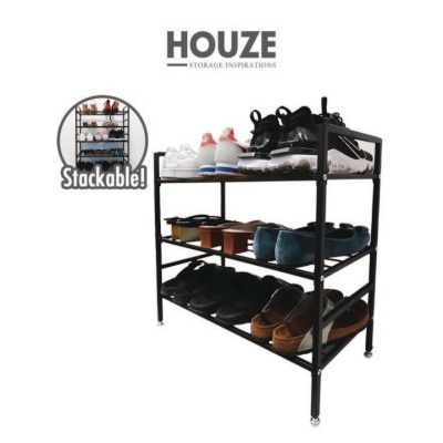 HOUZE 3 Tier Stackable Shoe Rack 1s