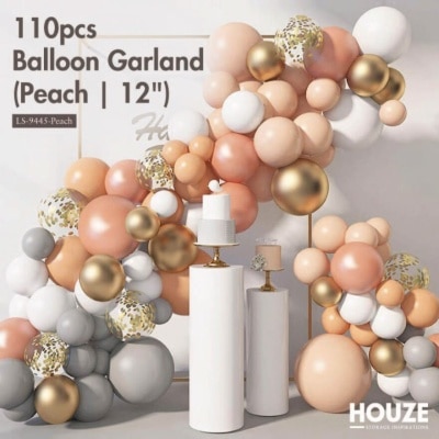 HOUZE 110pcs Balloon Garland Peach 12" 1s