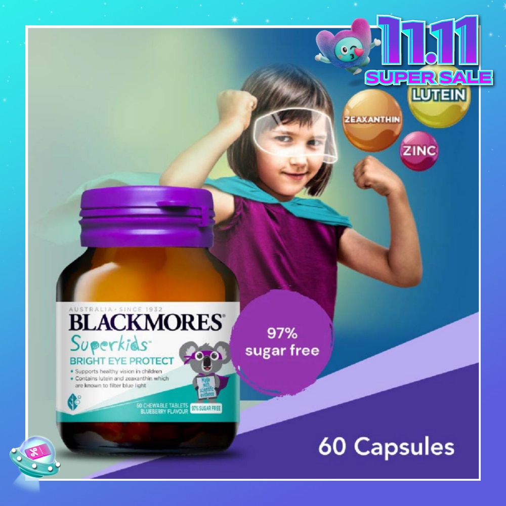 Superkids Bright Eye Protect Chewable Blueberry Tablets 60s