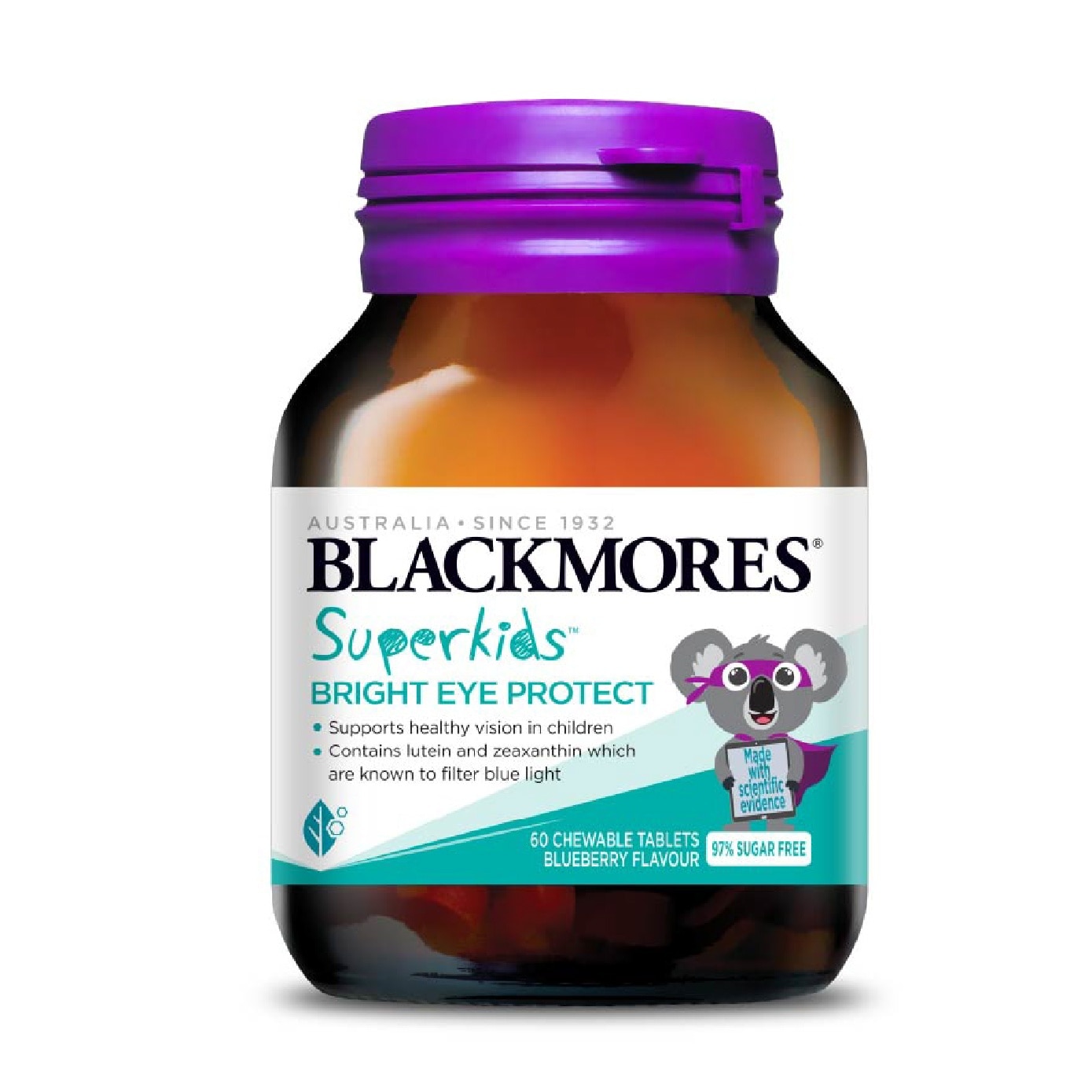 Superkids Bright Eye Protect Chewable Blueberry Tablets 60s