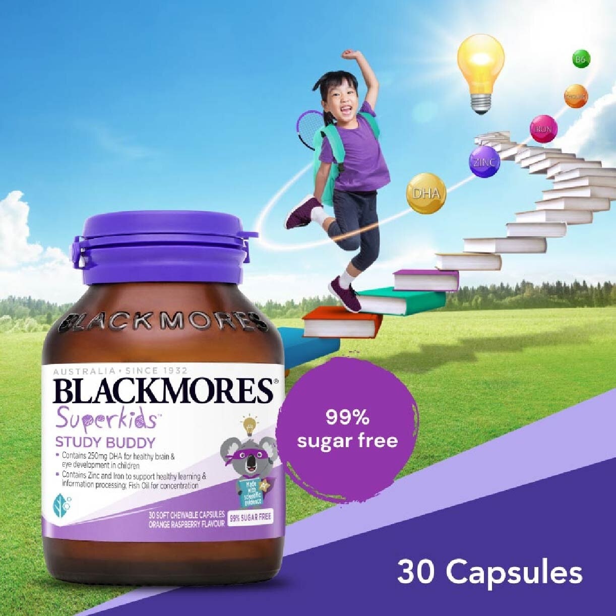 Blackmores Superkids Study Buddy Chewable Capsules 30s