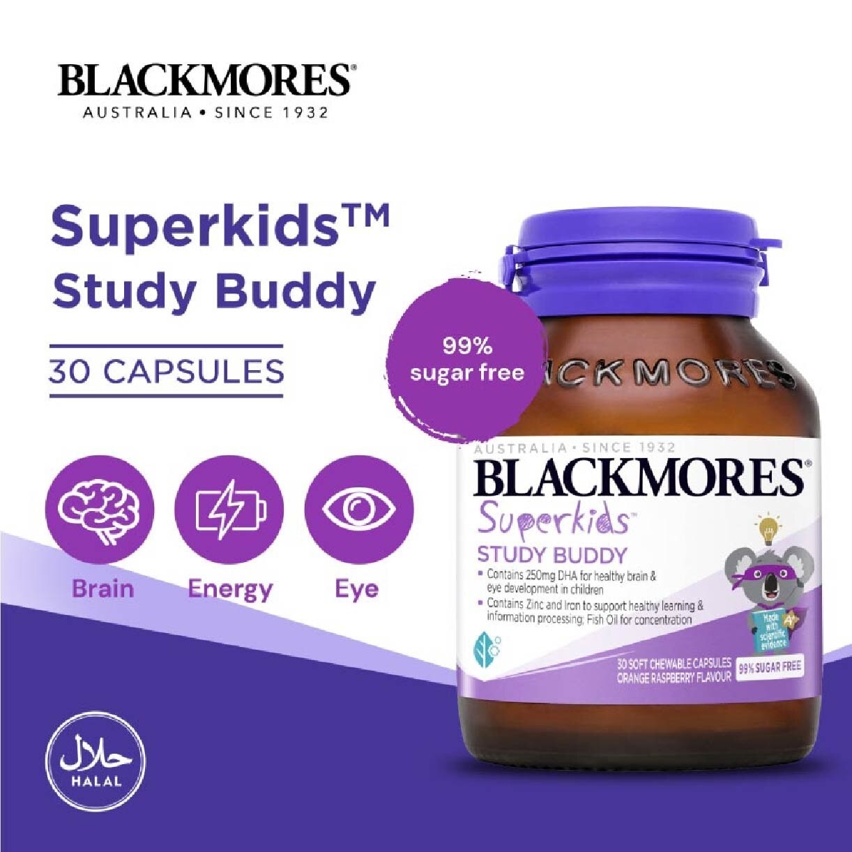 Blackmores Superkids Study Buddy Chewable Capsules 30s