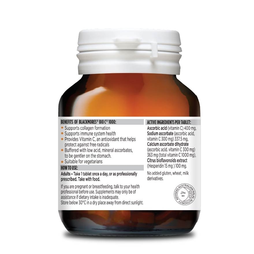 Bio C 1000 Tablet (To Support Immune System Health With Bioflavonoids & Vegan Friendly) 30s