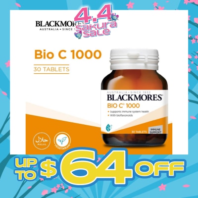 BLACKMORES - Bio C 1000 Tablet (To Support Immune System Health With Bioflavonoids & Vegan Friendly) 30s