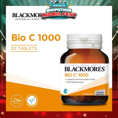 BLACKMORES - Bio C 1000 Tablet (To Support Immune System Health With Bioflavonoids & Vegan Friendly) 30s