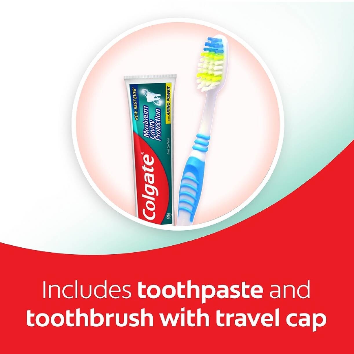 Colgate Travel Packset (1 x Maximum Cavity Protection Fresh Cool Mint Toothpaste and 1 x Extra Clean Toothbrush)<BR>