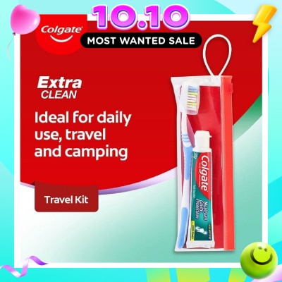COLGATE Colgate Travel Packset (1 x Maximum Cavity Protection Fresh Cool Mint Toothpaste and 1 x Extra Clean Toothbrush) image
