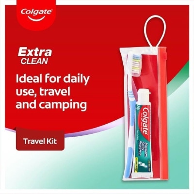 COLGATE Colgate Travel Packset (1 x Maximum Cavity Protection Fresh Cool Mint Toothpaste and 1 x Extra Clean Toothbrush)