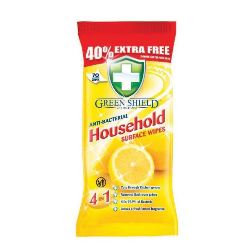 Greenshield Anti-Bacterial Household Wet Wipes 70s