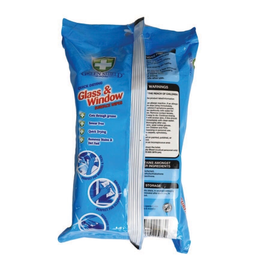 Greenshield Glass & Window Wet Wipes 70s