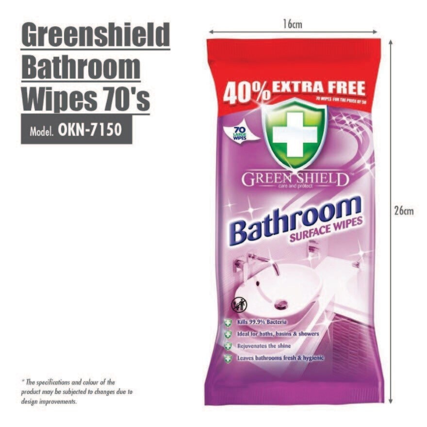 Greenshield Bathroom Wet Wipes 70s