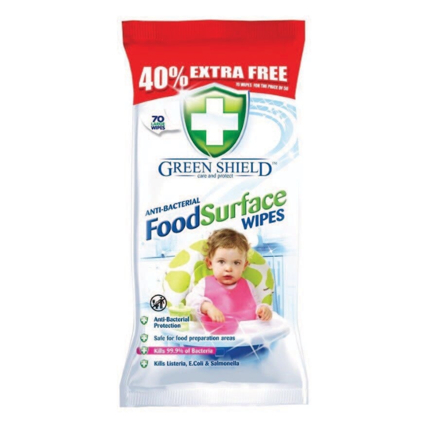 Greenshield Food Surface Wet Wipes 70s