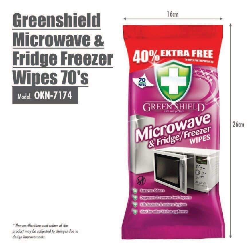 Greenshield Microwave & Fridge Freezer Wet Wipes 70s