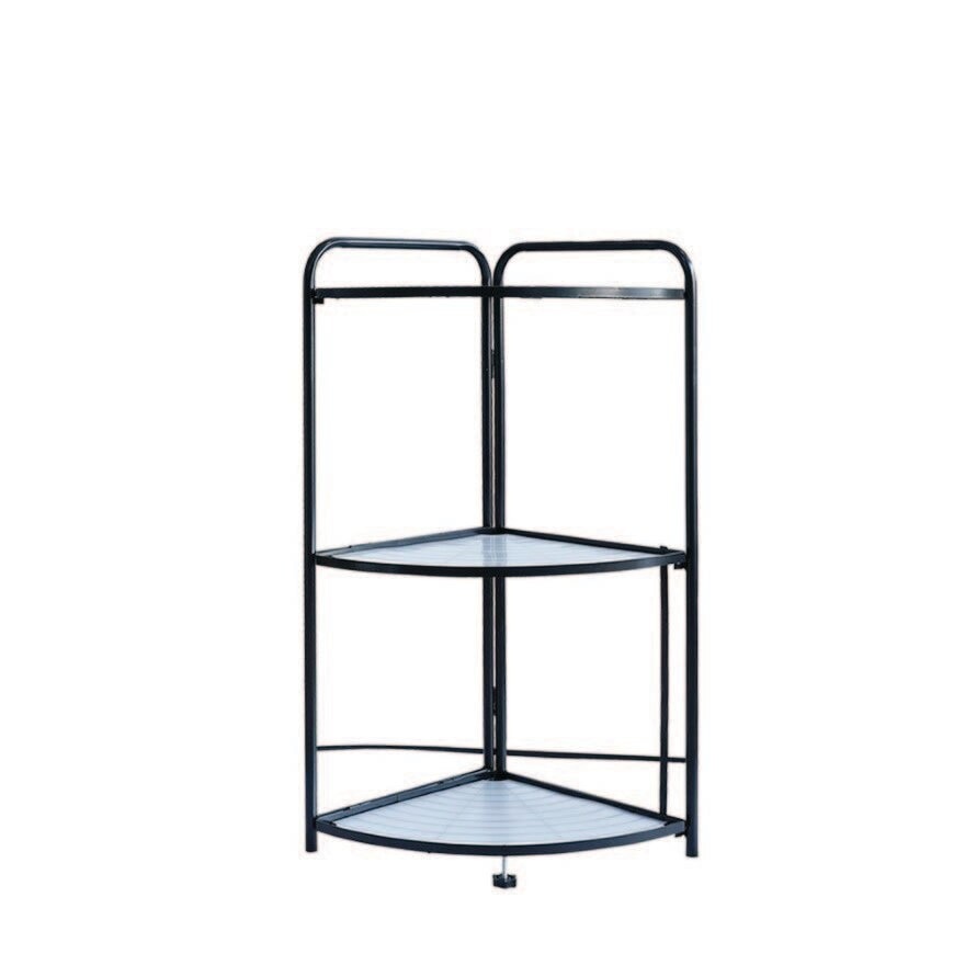 3 Tier Foldable Corner Shelf Black 1s