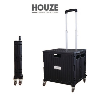 HOUZE Moveet Foldable Shopping Trolley Black 1s