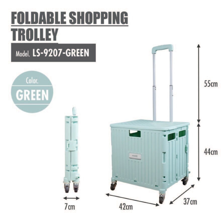 Moveet Foldable Shopping Trolley Green 1s