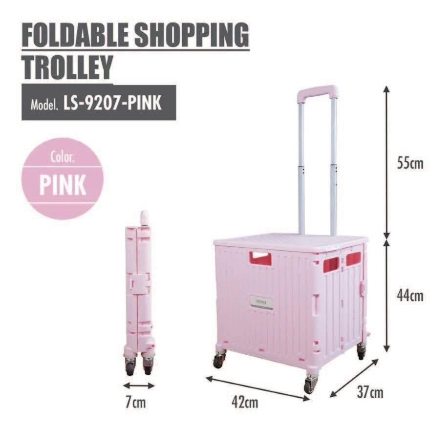 Moveet Foldable Shopping Trolley Pink 1s