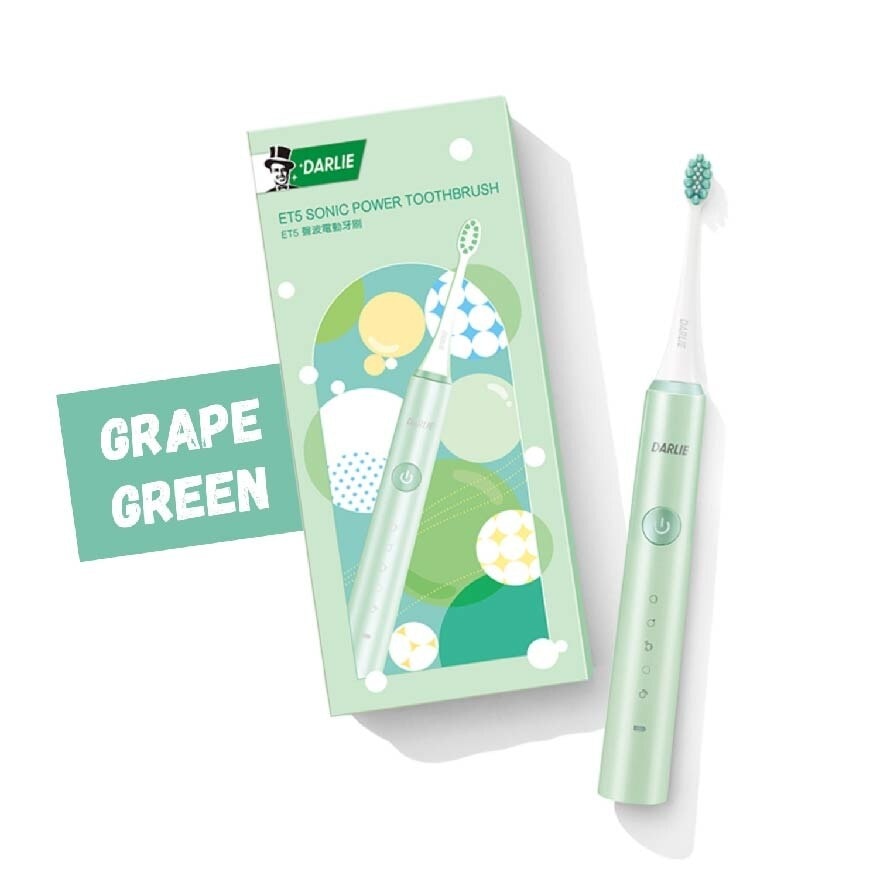 ET5 Sonic Power Rechargeable Electric Toothbrush Grape Green Color (5 Superior Cleaning Modes) 1s