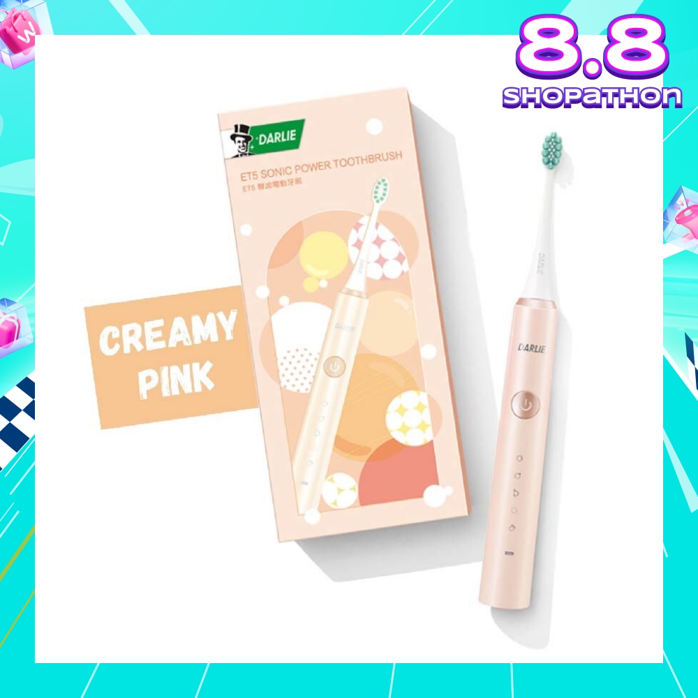 ET5 Sonic Power Rechargeable Electric Toothbrush Creamy Pink Color 1s