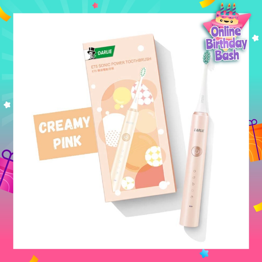 ET5 Sonic Power Rechargeable Electric Toothbrush Creamy Pink Color 1s (Expiry: Aug`2025)