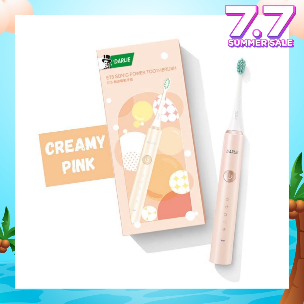 ET5 Sonic Power Rechargeable Electric Toothbrush Creamy Pink Color 1s (Expiry: Aug`2025)