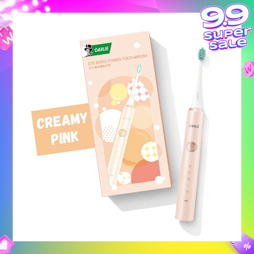 ET5 Sonic Power Rechargeable Electric Toothbrush Creamy Pink Color 1s