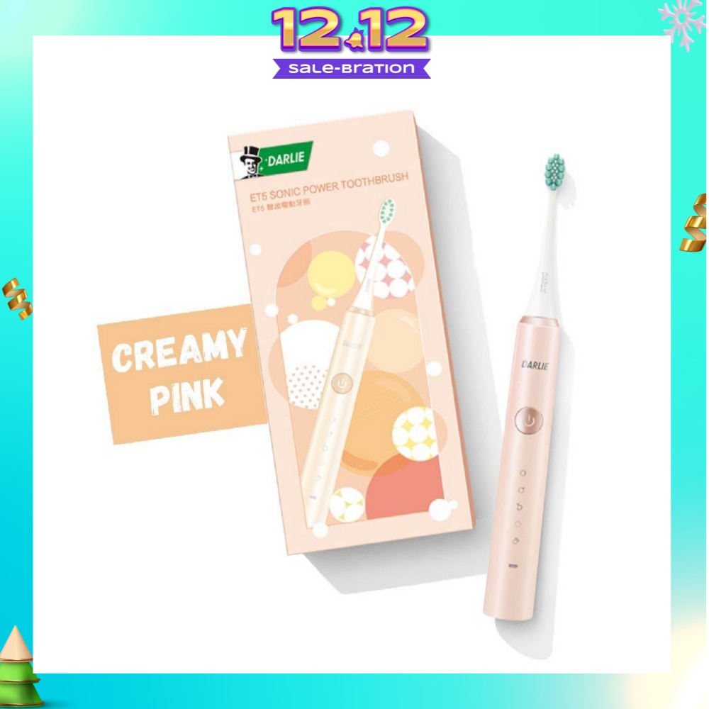 ET5 Sonic Power Rechargeable Electric Toothbrush Creamy Pink Color 1s
