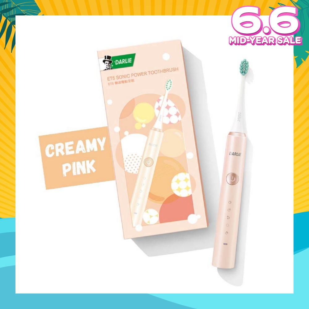 ET5 Sonic Power Rechargeable Electric Toothbrush Creamy Pink Color 1s (Expiry: Aug`2025)