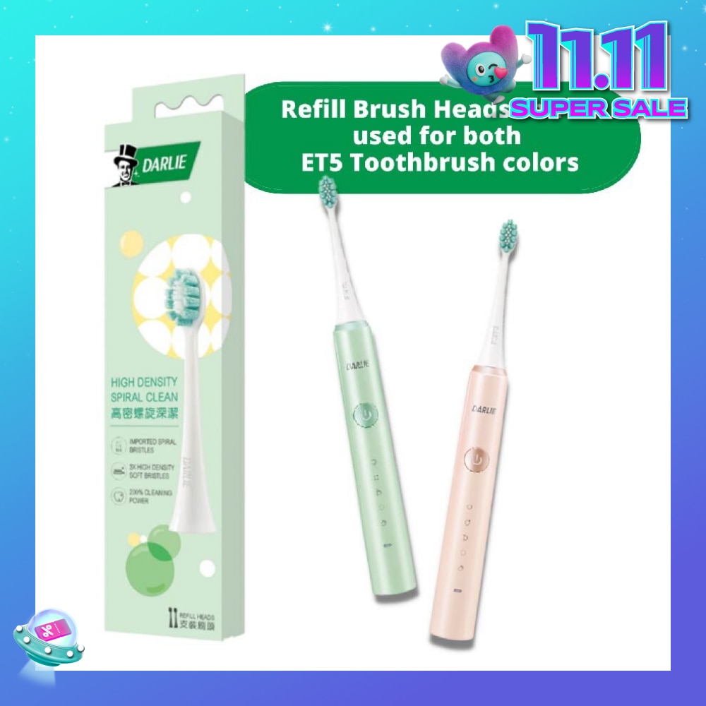 ET5 Sonic Power Rechargeable Electric Toothbrush Refill Replacement Heads 2s