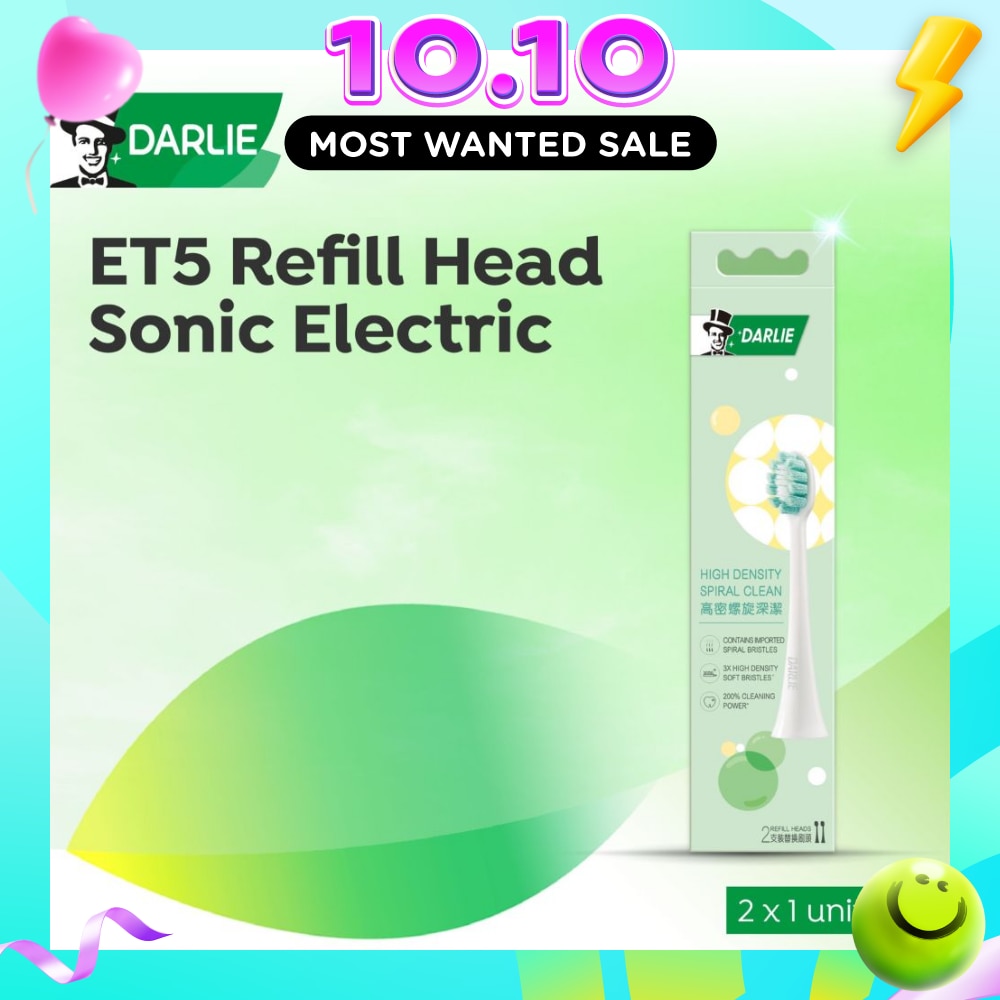 ET5 Sonic Power Rechargeable Electric Toothbrush Refill Replacement Head 2s image