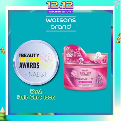 HAIR SYSTEM BY WATSONS Premium 7-In-1 Hair Treatment Rose Water (Long Lasting Hydration for 72Hours) 180ml