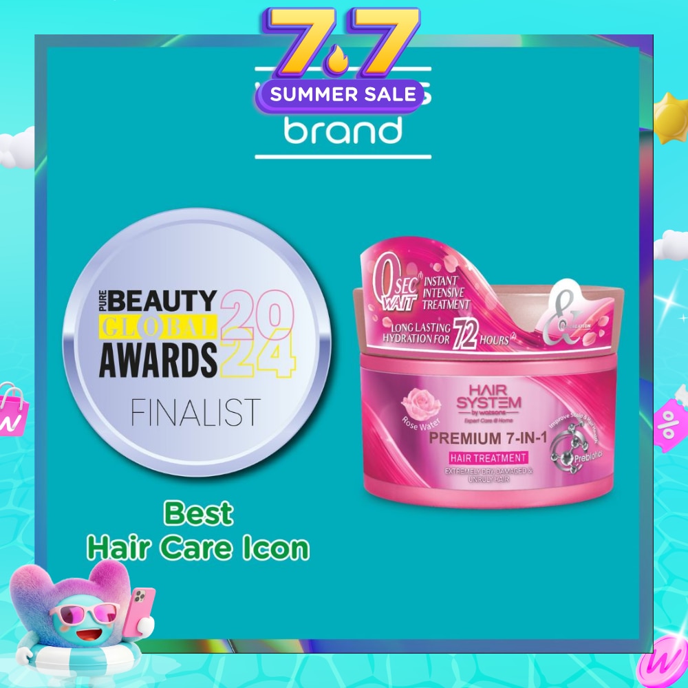 Premium 7-In-1 Hair Treatment Rose Water (Long Lasting Hydration for 72Hours) 180ml