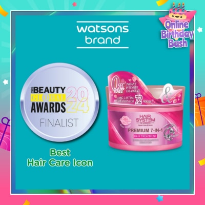 HAIR SYSTEM BY WATSONS Premium 7-In-1 Hair Treatment Rose Water (Long Lasting Hydration for 72Hours) 180ml