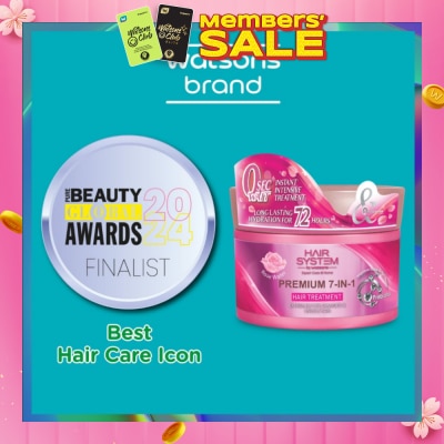 HAIR SYSTEM BY WATSONS Premium 7-In-1 Hair Treatment Rose Water (Long Lasting Hydration for 72Hours) 180ml