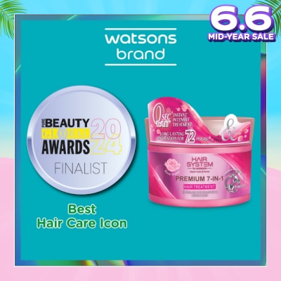 HAIR SYSTEM BY WATSONS Premium 7-In-1 Hair Treatment Rose Water (Long Lasting Hydration for 72Hours) 180ml