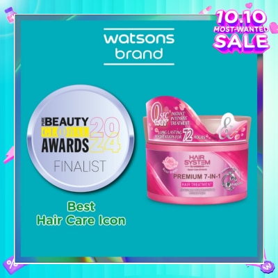 HAIR SYSTEM BY WATSONS Premium 7-In-1 Hair Treatment Rose Water (Long Lasting Hydration for 72Hours) 180ml