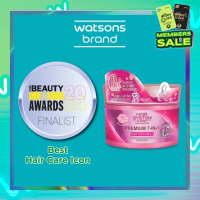 HAIR SYSTEM BY WATSONS Premium 7-In-1 Hair Treatment Rose Water (Long Lasting Hydration for 72Hours) 180ml