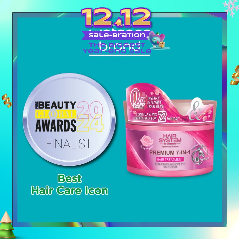 Premium 7-In-1 Hair Treatment Rose Water (Long Lasting Hydration for 72Hours) 180ml