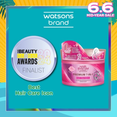 HAIR SYSTEM BY WATSONS Premium 7-In-1 Hair Treatment Rose Water (Long Lasting Hydration for 72Hours) 180ml