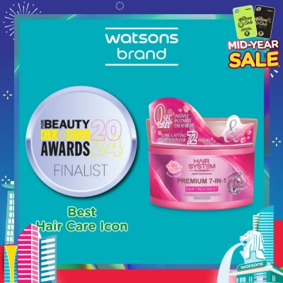 HAIR SYSTEM BY WATSONS Premium 7-In-1 Hair Treatment Rose Water (Long Lasting Hydration for 72Hours) 180ml