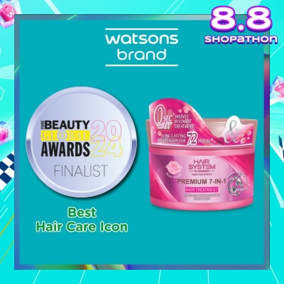 HAIR SYSTEM BY WATSONS Premium 7-In-1 Hair Treatment Rose Water (Long Lasting Hydration for 72Hours) 180ml