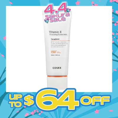 COSRX - Vitamin E Vitalizing Sunscreen SPF50+ (Suitable For All Skin Types) 50ml