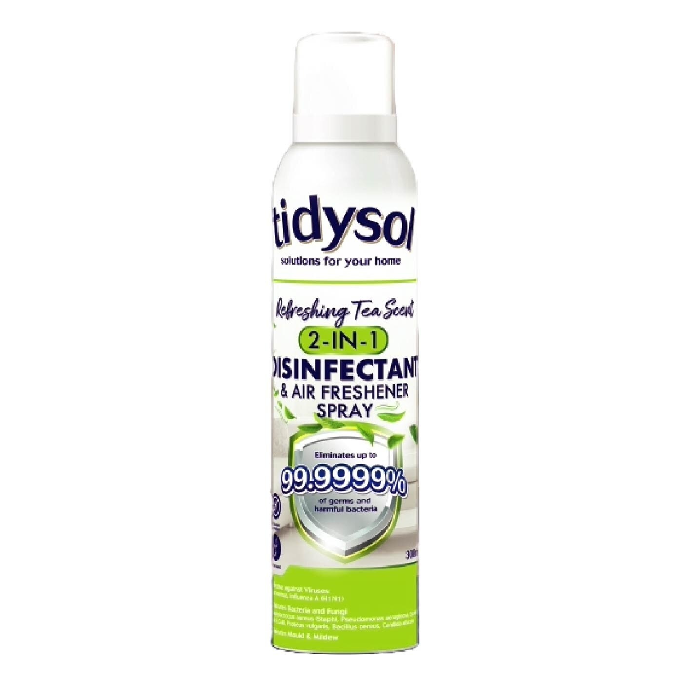 Tidysol Refreshing Tea Scent 2-in-1 Disinfectant & Air Freshener Spray 300ml (Kills up to 99.9999% germs)