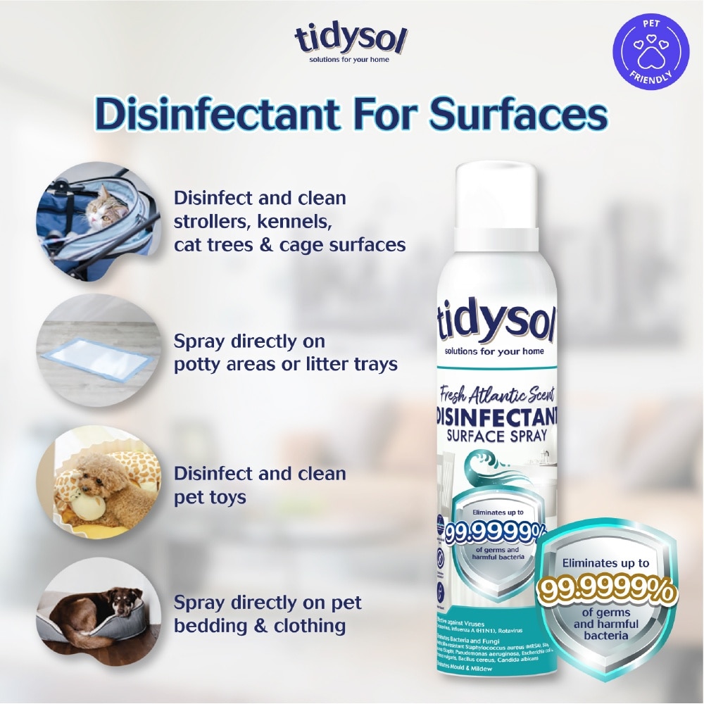 Fresh Atlantic Scent Disinfectant Spray (Kills up to 99.9999% germs + 30 days Antimicrobial Film, Pet friendly, Non-toxic) 300ml