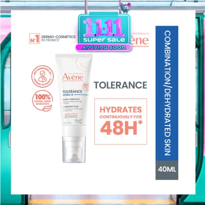 AVÈNE Tolerance Hydra 10 Hydrating Fluid (Moisturiser for sensitive skin + Fragrance free + Preservative free) 40ml image