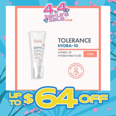 AVÈNE - Tolerance Hydra-10 Hydrating Fluid (Moisturiser for sensitive skin + Fragrance-free + Preservative-free) 40ml